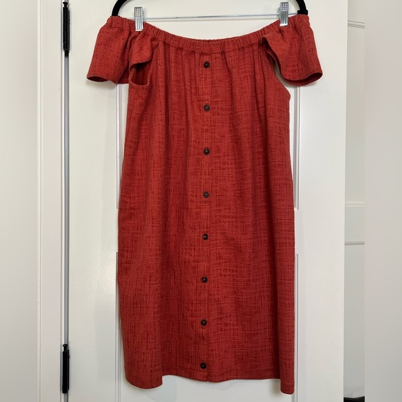Madewell Texture & Thread Off Shoulder Dress (Med) - Picture 4 of 5